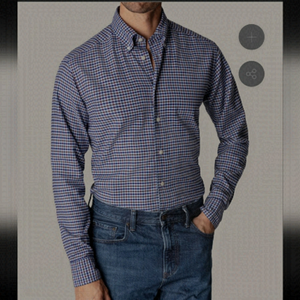 ETON  MEN'S CONTEMPORARY Twill DRESS SHIRT LARGE